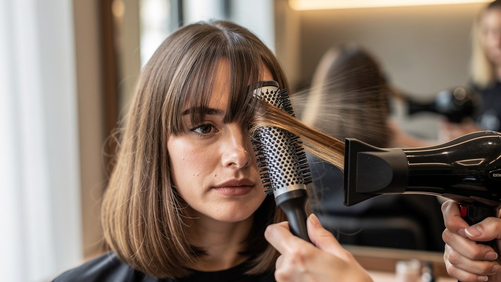 how to style curtain bangs