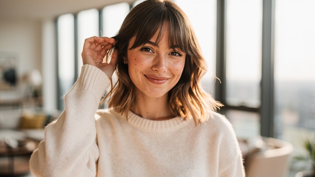 how to style curtain bangs